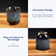 Load image into Gallery viewer, DUJUST Japanese Tea Cups Set of 4 (6.8 oz) - Reactive Glaze Blue