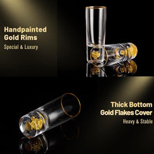 Load image into Gallery viewer, DUJUST Crystal Shot Glasses (2oz), Shot Glass Set Decorated with 24K Gold Leaf Flakes, Cool & Cute Shot Cups, BPA-Free & Lead-Free, Perfect for Décor & Collection, Gift Choices - 2 pcs