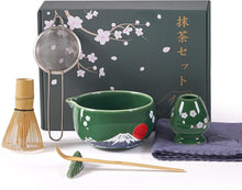 Load image into Gallery viewer, DUJUST 8 pcs Matcha Whisk Set, Ceramic Matcha Set with Matcha Bowl, Matcha Whisk & Holder, Bamboo Scoop, Scoop Holder, Sifter, Tea Towel & Gift Package, Gift for Matcha