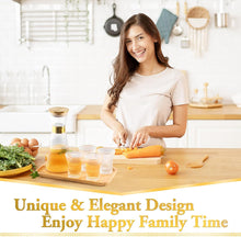 Load image into Gallery viewer, DUJUST Ribbed Glass Carafe Set, Elegant Water Carafe with Gold Decoration, 1 Crystal Glass Carafe with Golden Lid (44oz), 4 Cups & 1 Tray, with Thickened Bottom, Food-Grade Silicone, Leak-Proof