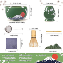 Load image into Gallery viewer, DUJUST 8 pcs Matcha Whisk Set, Ceramic Matcha Set with Matcha Bowl, Matcha Whisk & Holder, Bamboo Scoop, Scoop Holder, Sifter, Tea Towel & Gift Package, Gift for Matcha