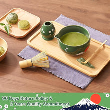 Load image into Gallery viewer, DUJUST 8 pcs Matcha Whisk Set, Ceramic Matcha Set with Matcha Bowl, Matcha Whisk & Holder, Bamboo Scoop, Scoop Holder, Sifter, Tea Towel & Gift Package, Gift for Matcha