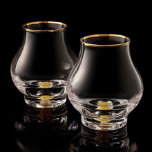 Load image into Gallery viewer, DUJUST Elegant Curvaceous Snifter Glasses Set of 2 (7oz), Crystal Whiskey Glass with 24K Gold Leaf Flakes, ONE OF A KIND, Luxury Glass for Brandy/Bourbon/Tequila, BPA-Free&Lead-Free