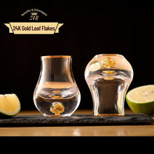 Load image into Gallery viewer, 【2025 New Design】DUJUST Elegant Curvaceous Shot Glass(1.5oz), Crystal Shot Glass Set Decorated with 24K Gold Leaf Flakes BPA-Free & Lead-Free, Perfect for Décor & Collection, Gift Choices - 2 pcs