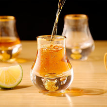 Load image into Gallery viewer, 【2025 New Design】DUJUST Elegant Curvaceous Shot Glass(1.5oz), Crystal Shot Glass Set Decorated with 24K Gold Leaf Flakes BPA-Free & Lead-Free, Perfect for Décor & Collection, Gift Choices - 2 pcs