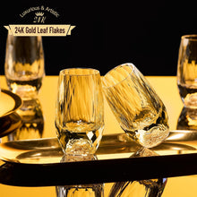 Load image into Gallery viewer, DUJUST Shot Glasses with Diamond Design (1.5oz), Crystal Shot Glass Set Decorated with 24K Gold Leaf Flakes, Luxury Shot Cups, BPA-Free & Lead-Free, Perfect for Décor & Collection - 6 pcs
