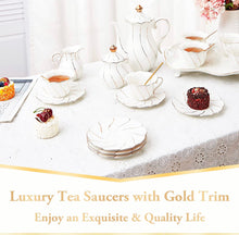 Load image into Gallery viewer, DUJUST 6 pcs Tea Ceramic Saucers 6 inch