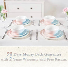 Load image into Gallery viewer, DUJUST Pastel Pink & Blue Porcelain Dinner Bowls of 4