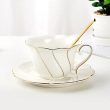 Load image into Gallery viewer, 3 pcs Porcelain Tea Cup and Saucer Set with Tea Spoon