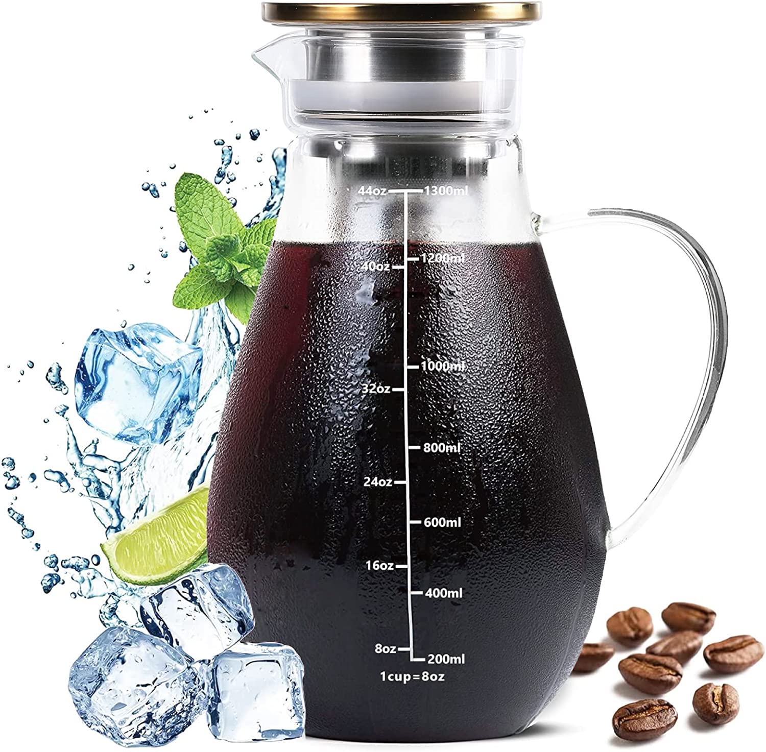 Cold Brew Maker Cold Brew Iced Coffee Maker Leakproof for Fridge Coffee  Maker Pitcher with Airtight Lid