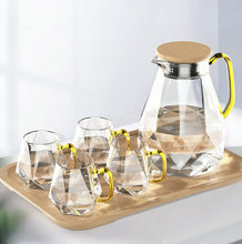 Load image into Gallery viewer, DUJUST Glass Pitcher with 4 Cups, 1 Tray