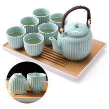 Load image into Gallery viewer, Japanese Tea Set (Cyan-blue)