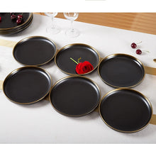 Load image into Gallery viewer, DUJUST Matte Black Porcelain Dinner Plates of 6, 8.5 inch