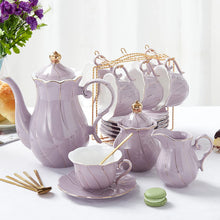 Load image into Gallery viewer, DUJUST 22 pcs Porcelain Tea Set- Purple