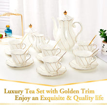 Load image into Gallery viewer, DUJUST 22 pcs White Porcelain Tea Set

