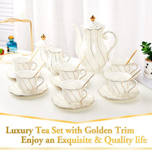 Load image into Gallery viewer, DUJUST 22 pcs White Porcelain Tea Set
