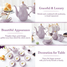 Load image into Gallery viewer, DUJUST 22 pcs Porcelain Tea Set- Purple
