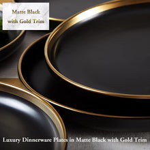 Load image into Gallery viewer, DUJUST Matte Black Porcelain Dinner Plates of 6, 8.5 inch