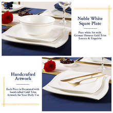 Load image into Gallery viewer, DUJUST 1st-Class Bone-china White Square Salad Plate Set of 6 (8.5in)