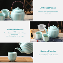 Load image into Gallery viewer, Japanese Tea Set (Cyan-blue)