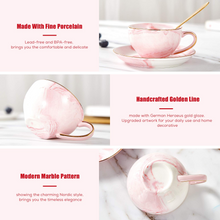 Load image into Gallery viewer, Pink Marble Tea Set of 6