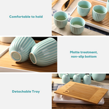 Load image into Gallery viewer, Japanese Tea Set (Cyan-blue)