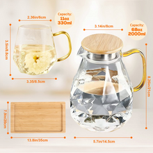 Load image into Gallery viewer, DUJUST Glass Pitcher with 4 Cups, 1 Tray