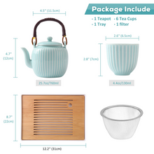 Load image into Gallery viewer, Japanese Tea Set (Cyan-blue)