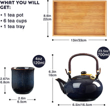 Load image into Gallery viewer, Japanese Tea Set (Dark Blue)