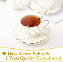 Load image into Gallery viewer, 3 pcs Porcelain Tea Cup and Saucer Set with Tea Spoon