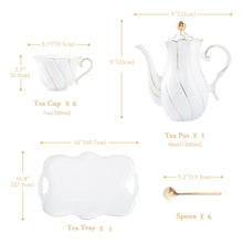 Load image into Gallery viewer, DUJUST 20 pcs Tea Set of 6 with Tea Tray & Spoons