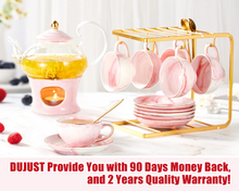 Load image into Gallery viewer, Pink Marble Tea Set of 6