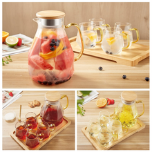 Load image into Gallery viewer, DUJUST Glass Pitcher with 4 Cups, 1 Tray