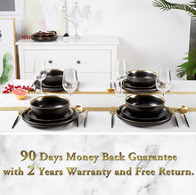 Load image into Gallery viewer, DUJUST Matte Black Porcelain Dinner Bowls of 4