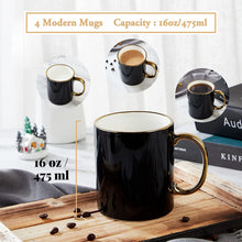 Load image into Gallery viewer, Black Coffee Mug Set of 4(16oz)