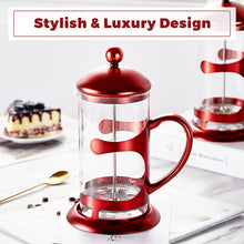 Load image into Gallery viewer, Red French Press Coffee Maker, 34oz