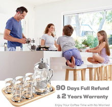 Load image into Gallery viewer, Silver French Press Coffee Maker with 6 Cups, 1 Tray, 34oz