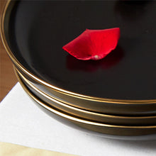 Load image into Gallery viewer, Matte Black Porcelain Dinner Plates of 6, 10.5 inch