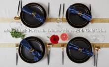 Load image into Gallery viewer, Matte Black Porcelain Dinner Plates of 6, 10.5 inch