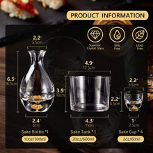 Load image into Gallery viewer, Japanese Sake Set (Crystal Sake Glass)