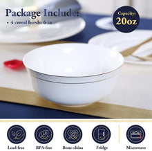 Load image into Gallery viewer, White Cereal bowl Set (20 OZ)