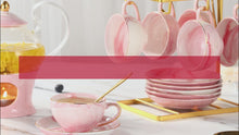 Load and play video in Gallery viewer, Pink Marble Tea Set of 6