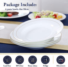Load image into Gallery viewer, Pasta bowl Set of 4 (8in)