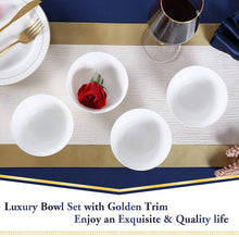 Load image into Gallery viewer, White Rice Bowls Set of 4 (4.5in/10oz)