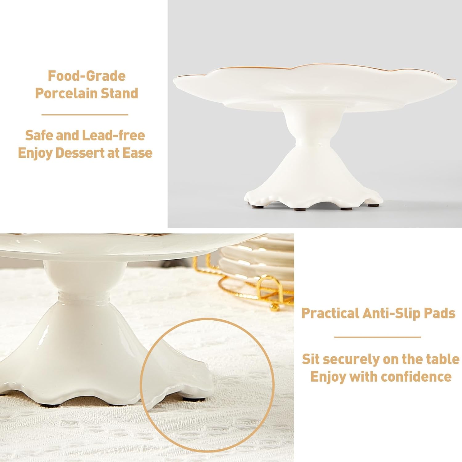 1/12 Scale Miniature 3-Tier Cake Stand - Gold Dollhouse Kitchen Accessory