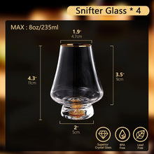 Load image into Gallery viewer, DUJUST Snifter Glasses Set of 4 (8oz), Crystal Whiskey Glasses with 24K Gold Leaf Flakes, Luxury Tasting Glasses for Brandy/Cognac/Bourbon/Tequila/Scotch, BPA-Free &amp; Lead-Free
