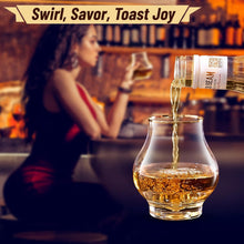 Load image into Gallery viewer, DUJUST‌ Elegant Curvaceous Snifter Glasses Set of 2 (7oz), Crystal Whiskey Glass with 24K Gold Leaf Flakes, ONE OF A KIND, Luxury Glass for Brandy/Bourbon/Tequila, BPA-Free&amp;Lead-Free
