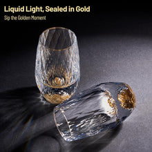 Load image into Gallery viewer, DUJUST Shot Glasses with Diamond Design (1.5oz), Crystal Shot Glass Set Decorated with 24K Gold Leaf Flakes, Luxury Shot Cups, BPA-Free &amp; Lead-Free, Perfect for Décor &amp; Collection - 6 pcs
