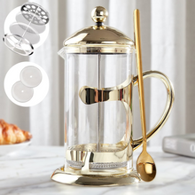 Load image into Gallery viewer, Gold French Press Coffee Maker, 34oz
