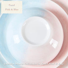 Load image into Gallery viewer, DUJUST Pastel Pink &amp; Blue Porcelain Dinner Bowls of 4
